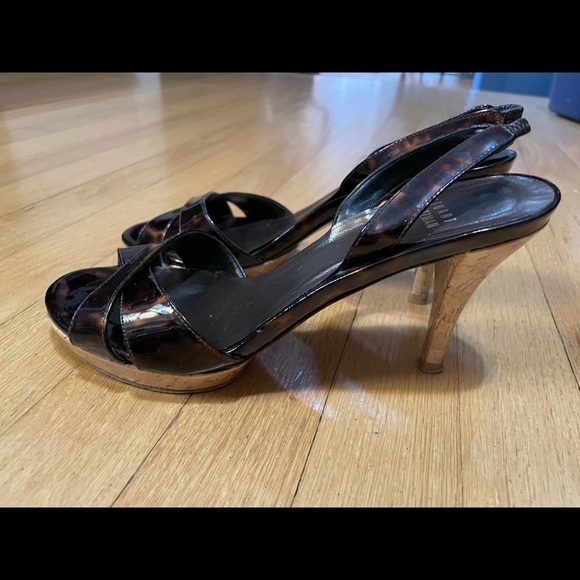 STUART WEITZMAN Patent Peeptoe Slingbacks - Picture 14 of 16